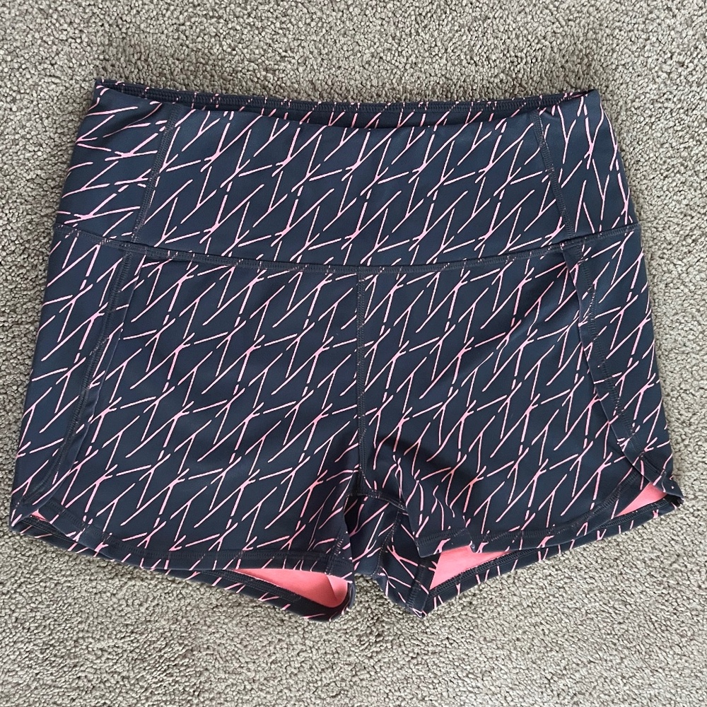 Zella Athletic Shorts, High-Waist Women's Shorts, Women's Size M, Grey/Pink